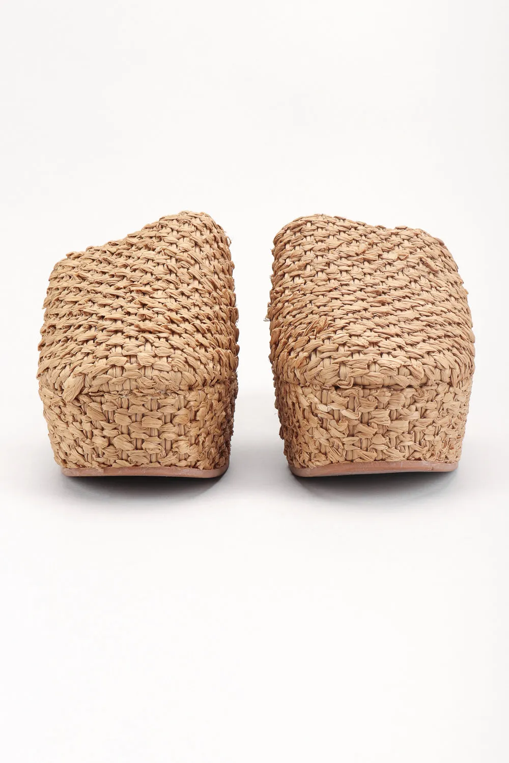Platform Raffia Clogs