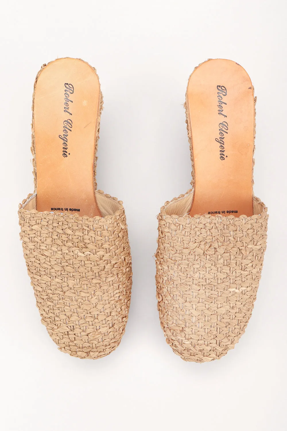 Platform Raffia Clogs