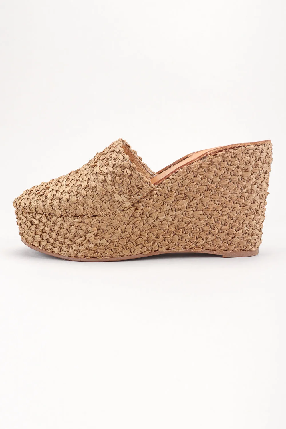 Platform Raffia Clogs