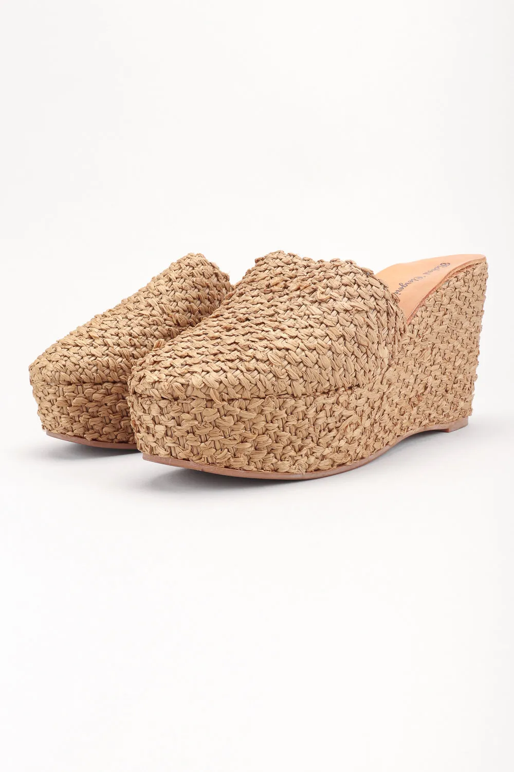 Platform Raffia Clogs