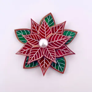 Poinsettia red - Brooch