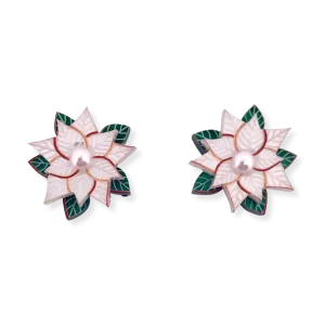 Poinsettia white - earring stud