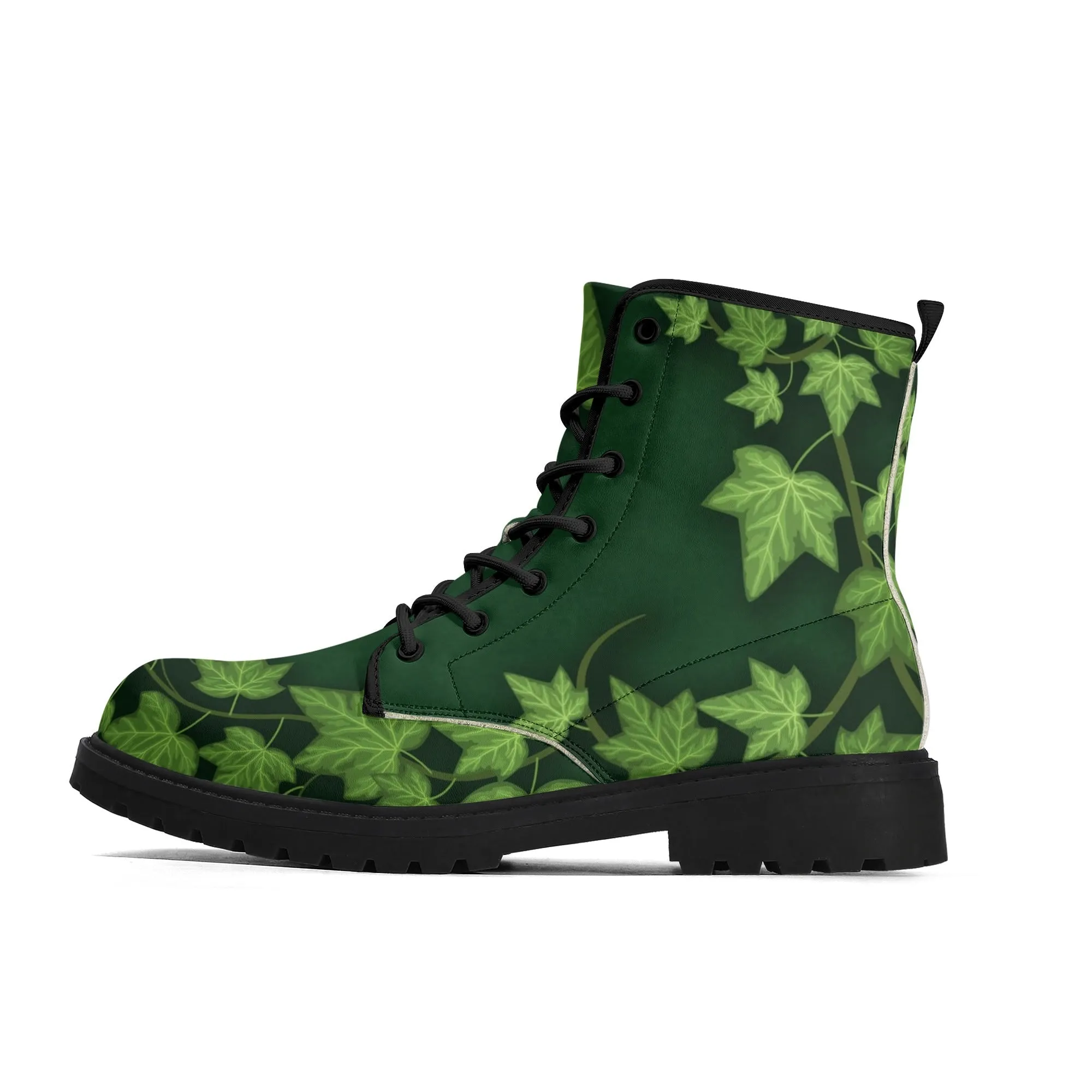 Poison Ivy Super Villain Inspired Womens Boots, Green Ivy Leaf Boots
