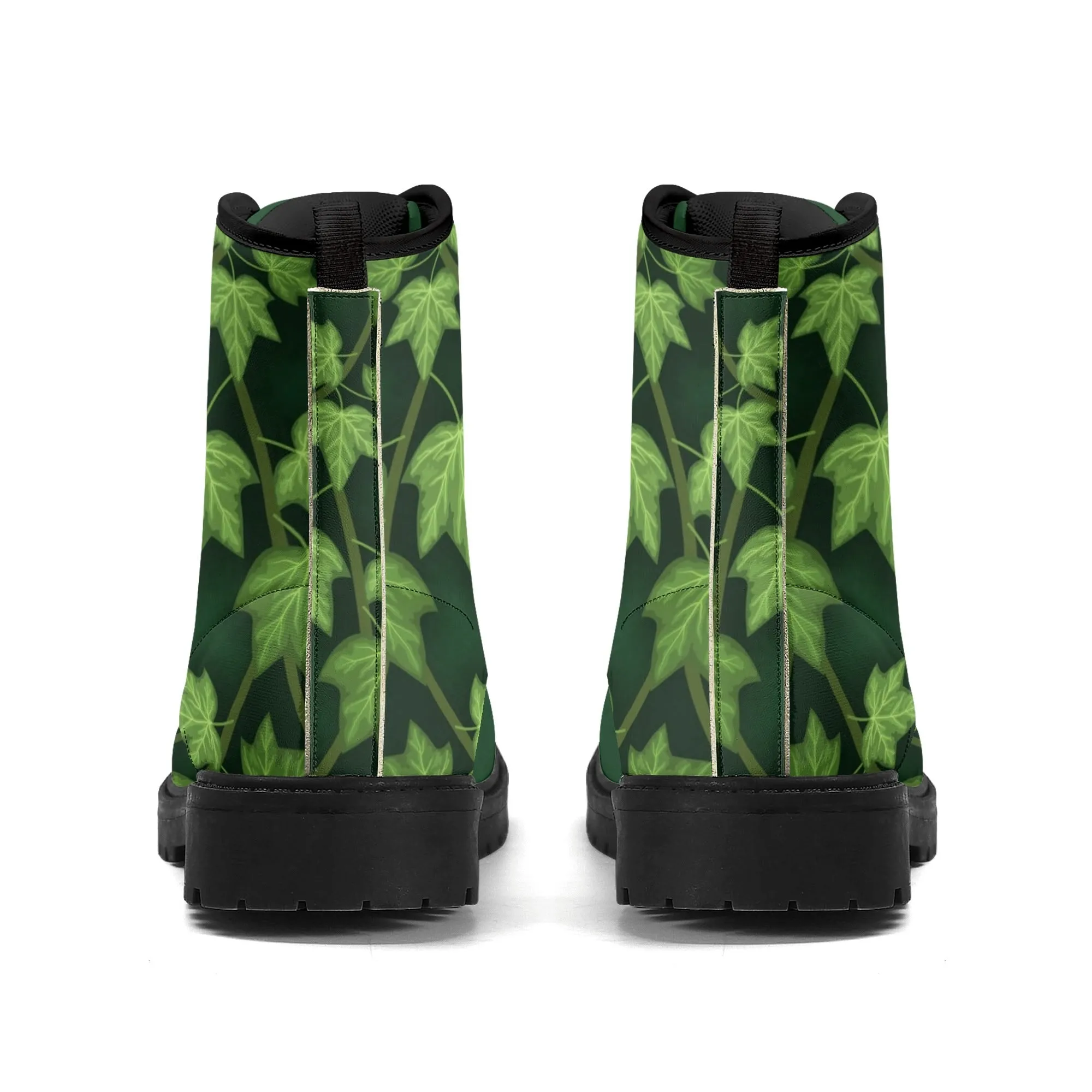 Poison Ivy Super Villain Inspired Womens Boots, Green Ivy Leaf Boots