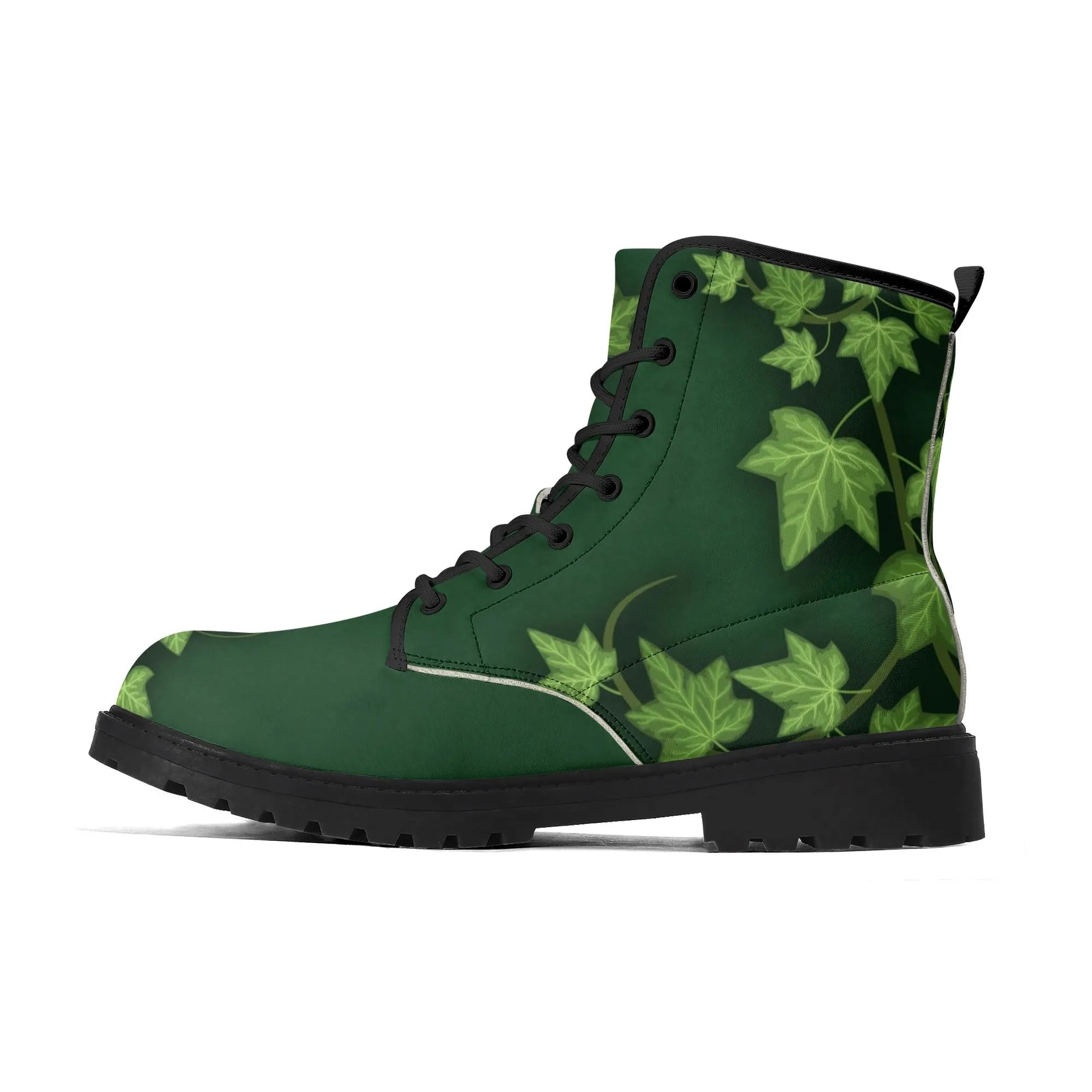 Poison Ivy Super Villain Inspired Womens Boots, Green Ivy Leaf Boots