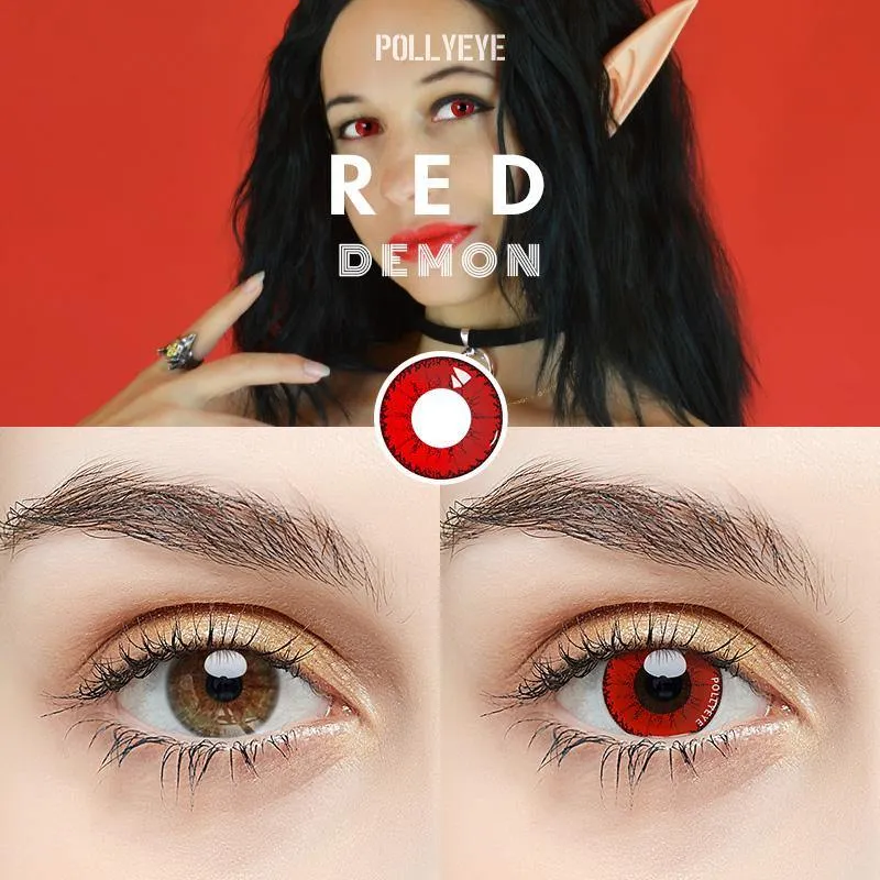 Pollyeye Demon Red Colored Contact Lenses