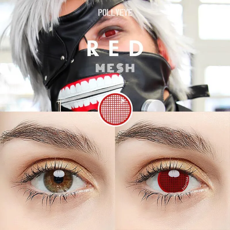 Pollyeye Mesh Red Colored Contact Lenses