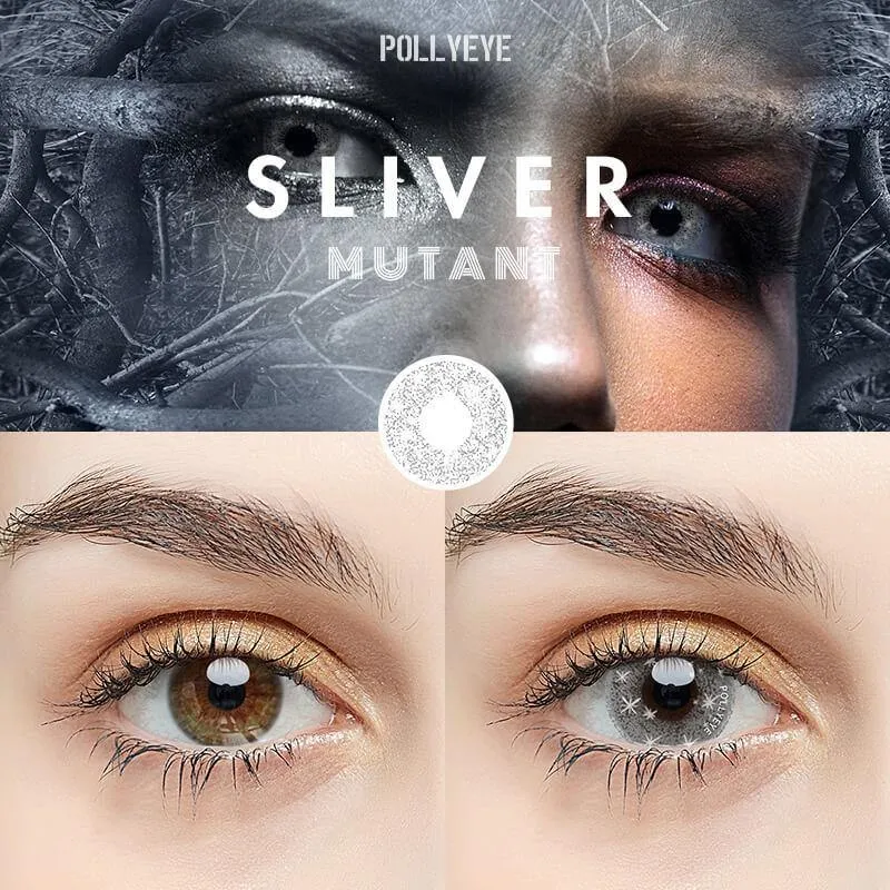 Pollyeye Mutant Silver Colored Contact Lenses