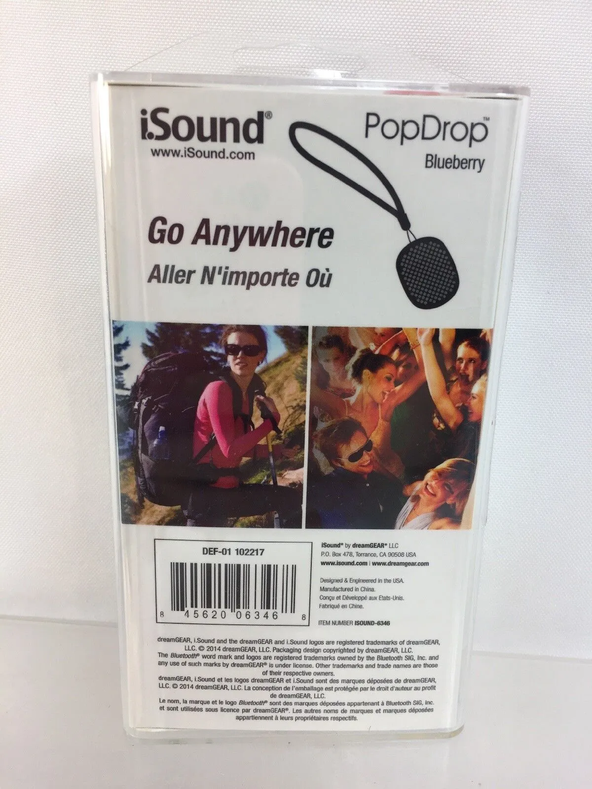 PopDrop Portable Wireless Speaker Blueberry Bluetooth Blue Speakerphone Travel