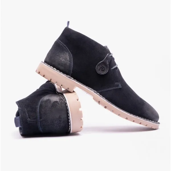 Popps COOPER Mens Desert Boots Navy