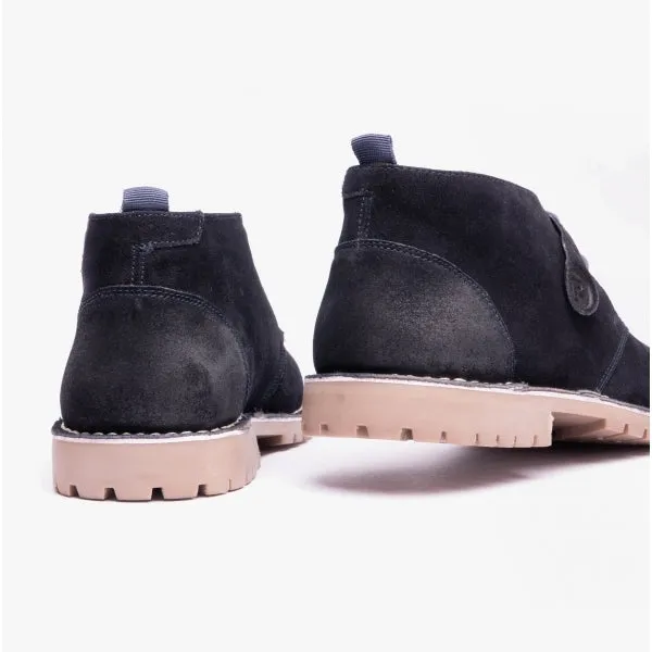 Popps COOPER Mens Desert Boots Navy