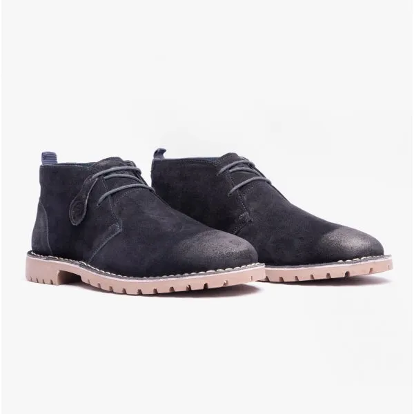 Popps COOPER Mens Desert Boots Navy