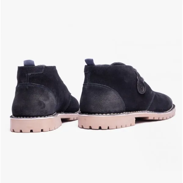 Popps COOPER Mens Desert Boots Navy