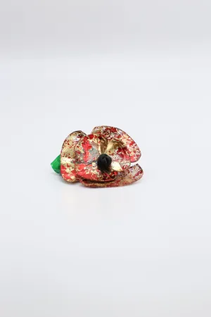 Poppy Flower Brooches
