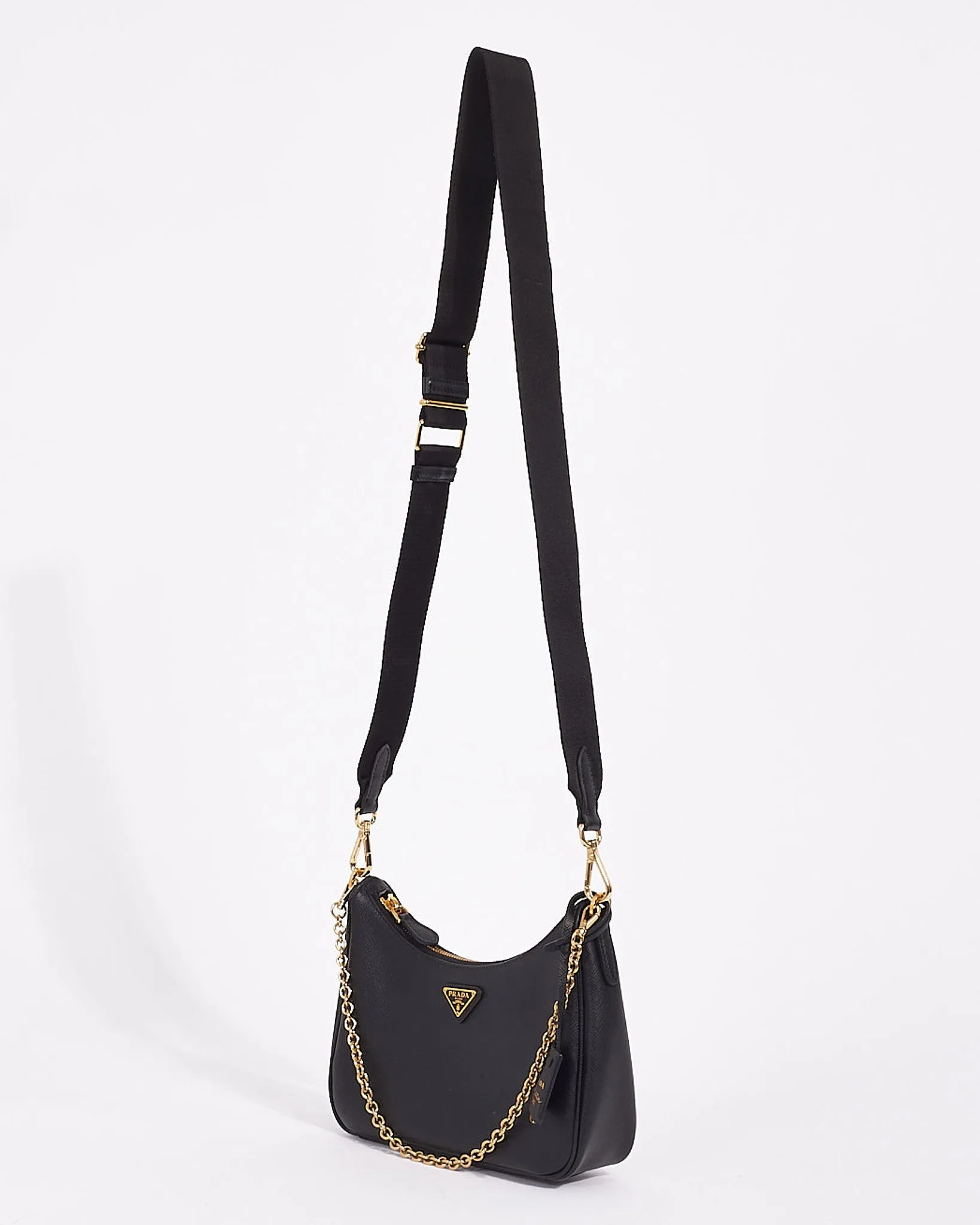 Prada Black Saffiano Leather Re-Edition 2005 Saffiano Bag