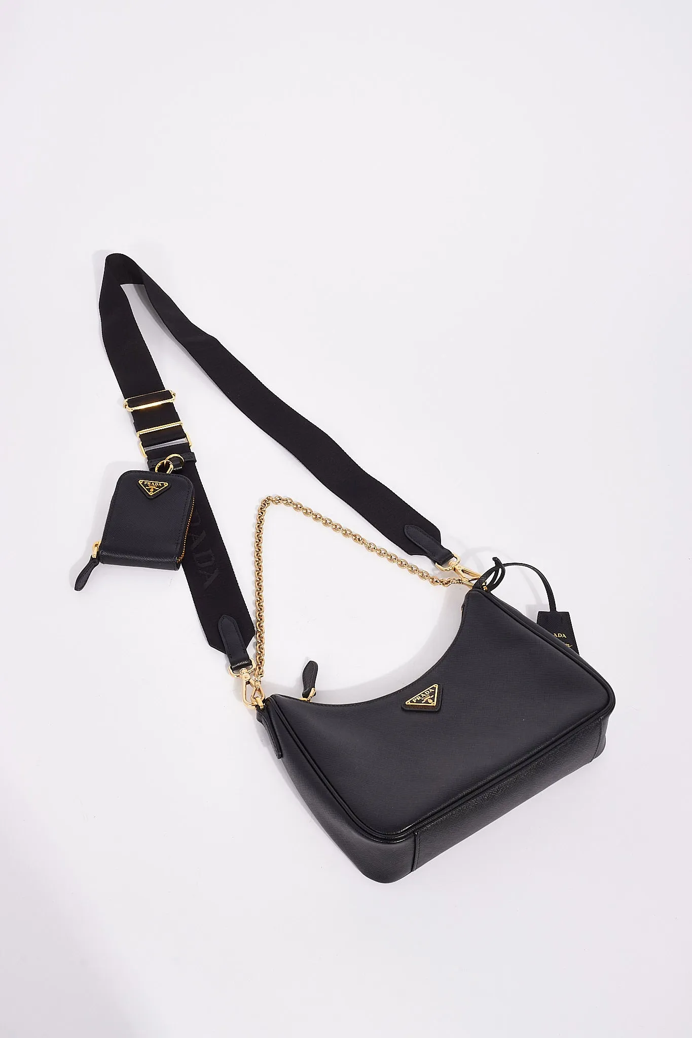 Prada Black Saffiano Leather Re-Edition 2005 Saffiano Bag