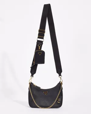 Prada Black Saffiano Leather Re-Edition 2005 Saffiano Bag