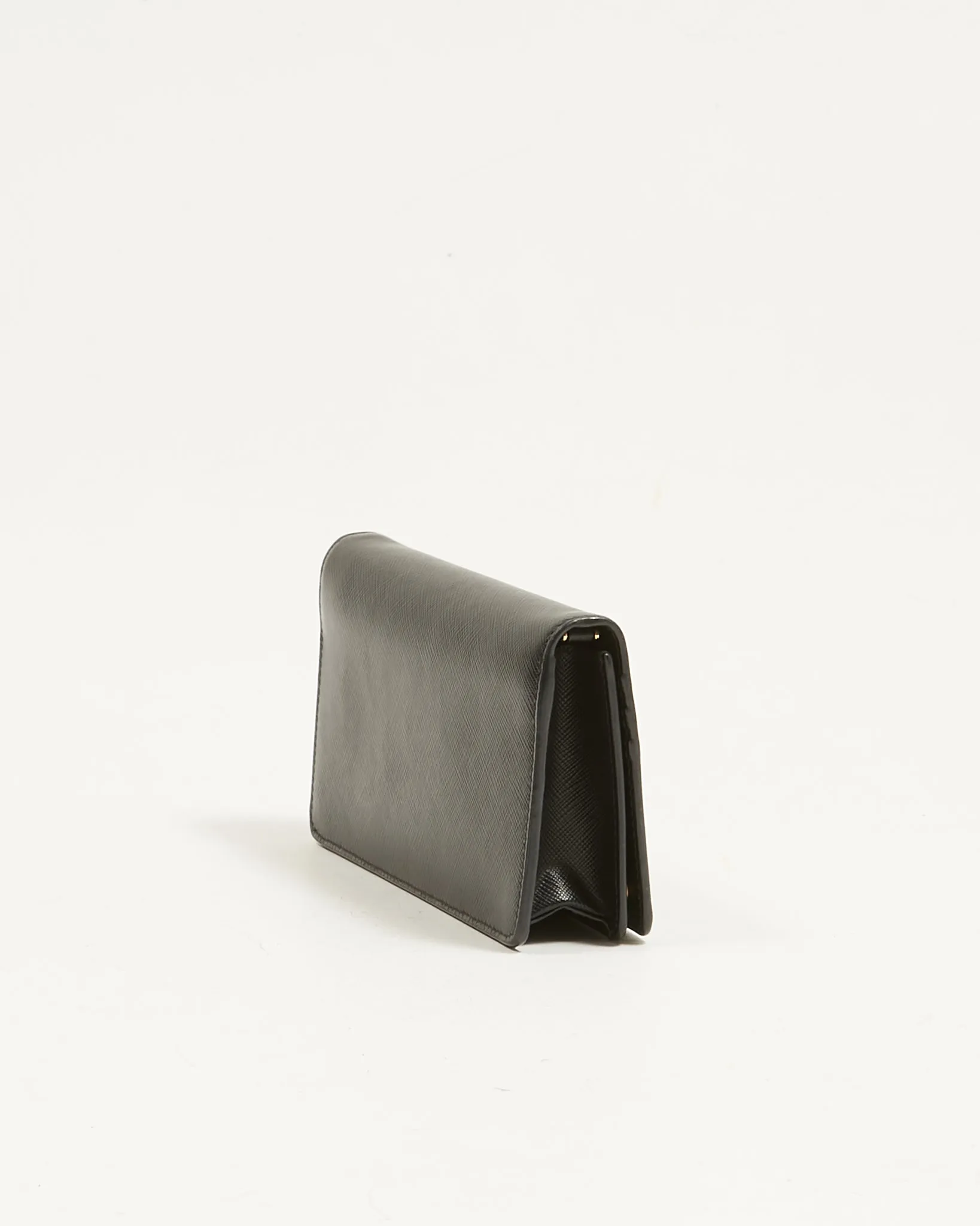Prada Black Saffiano Wallet on Chain Crossbody