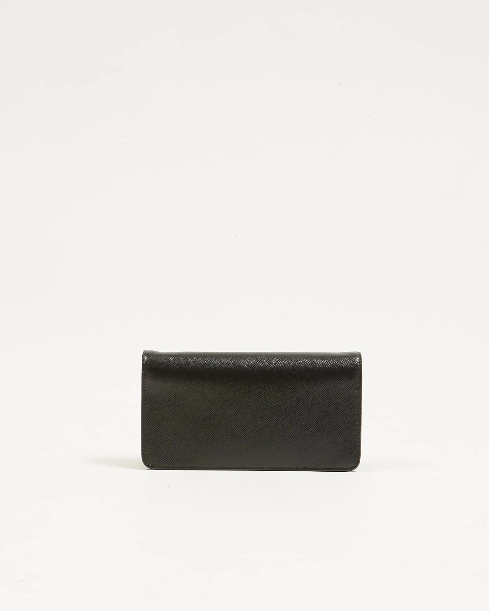 Prada Black Saffiano Wallet on Chain Crossbody