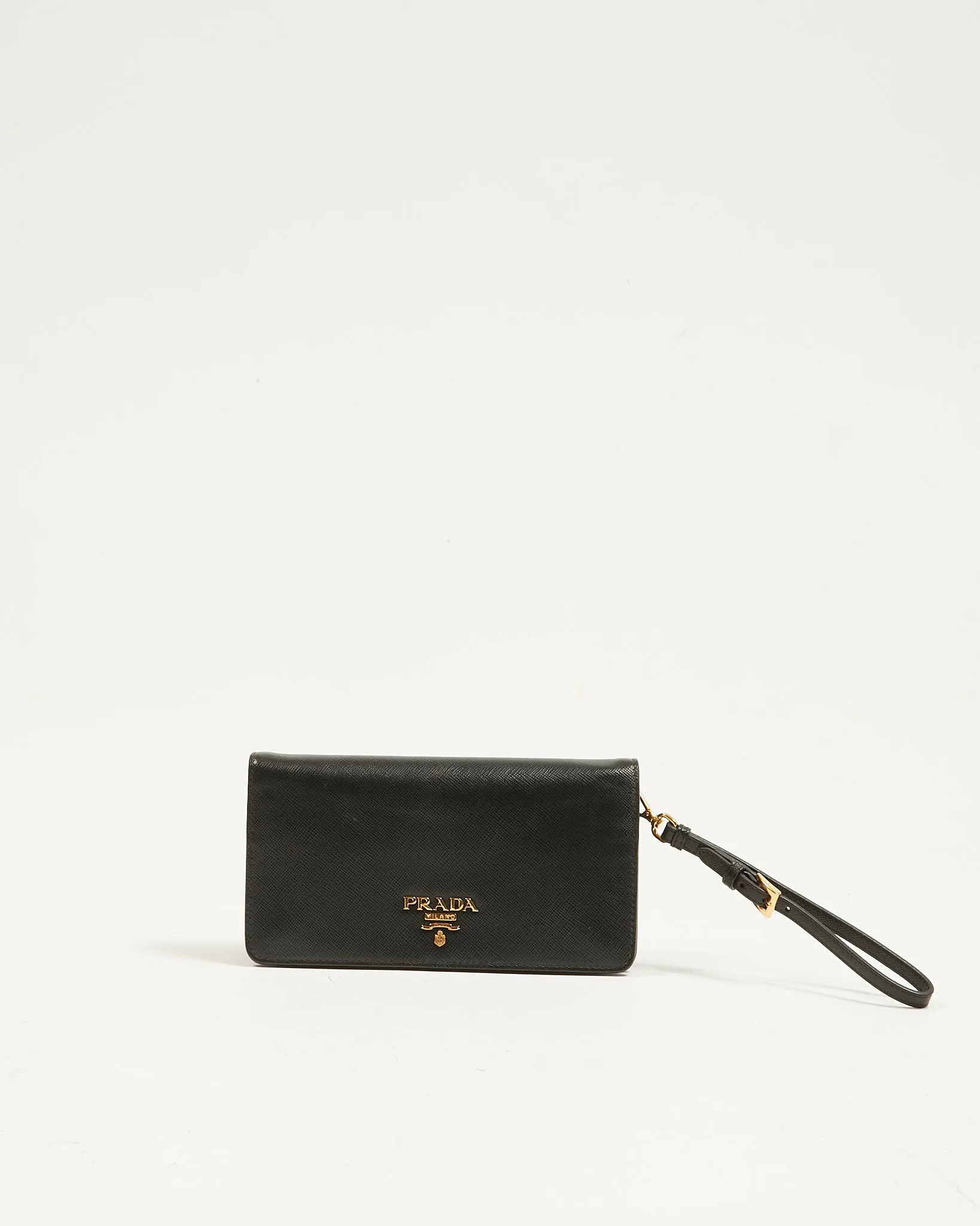 Prada Black Saffiano Wallet on Chain Crossbody