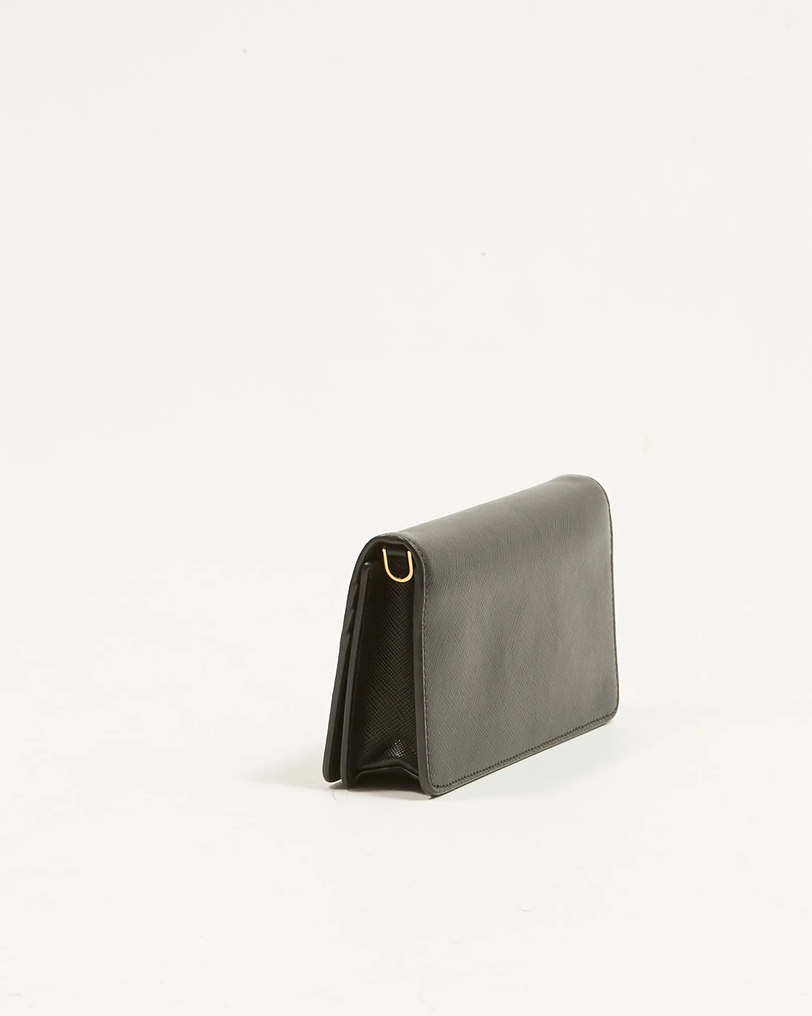 Prada Black Saffiano Wallet on Chain Crossbody