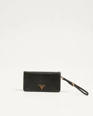 Prada Black Saffiano Wallet on Chain Crossbody