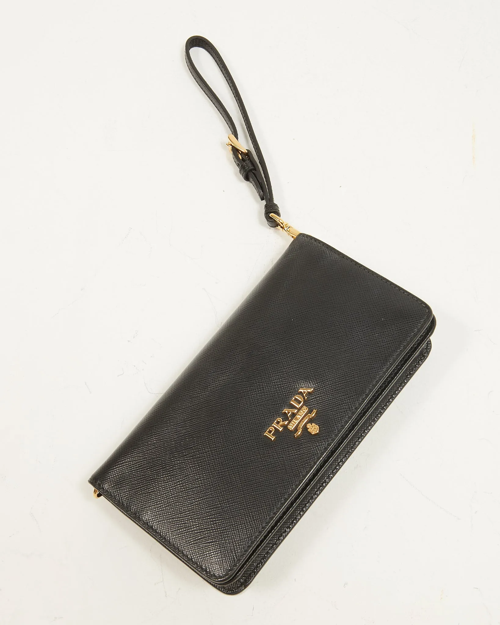 Prada Black Saffiano Wallet on Chain Crossbody