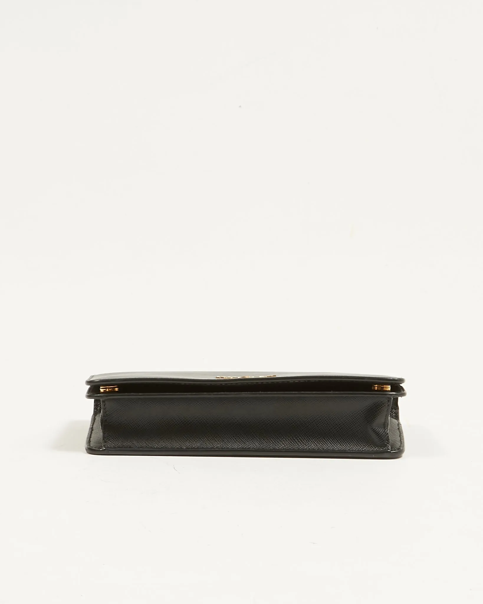 Prada Black Saffiano Wallet on Chain Crossbody