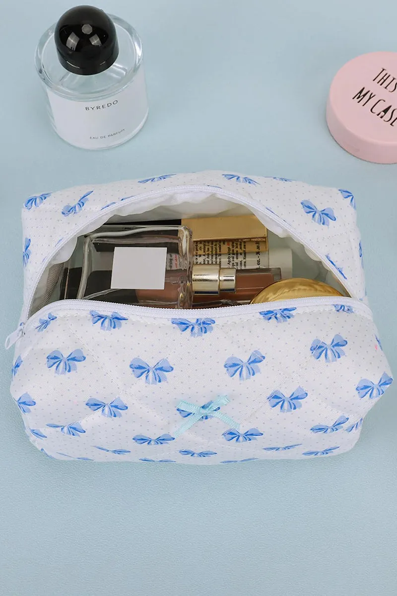 PREORDER! ETA 3/21 Feeling Cute Sky Blue Bow Quilted Pouch **SHIPPING EXPECTED TO BEGIN ON DATE 3/21**