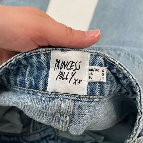 Princess Polly COFIELD MOM JEAN PATCH DENIM