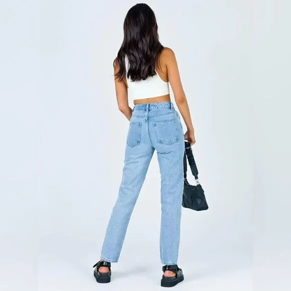 Princess Polly COFIELD MOM JEAN PATCH DENIM