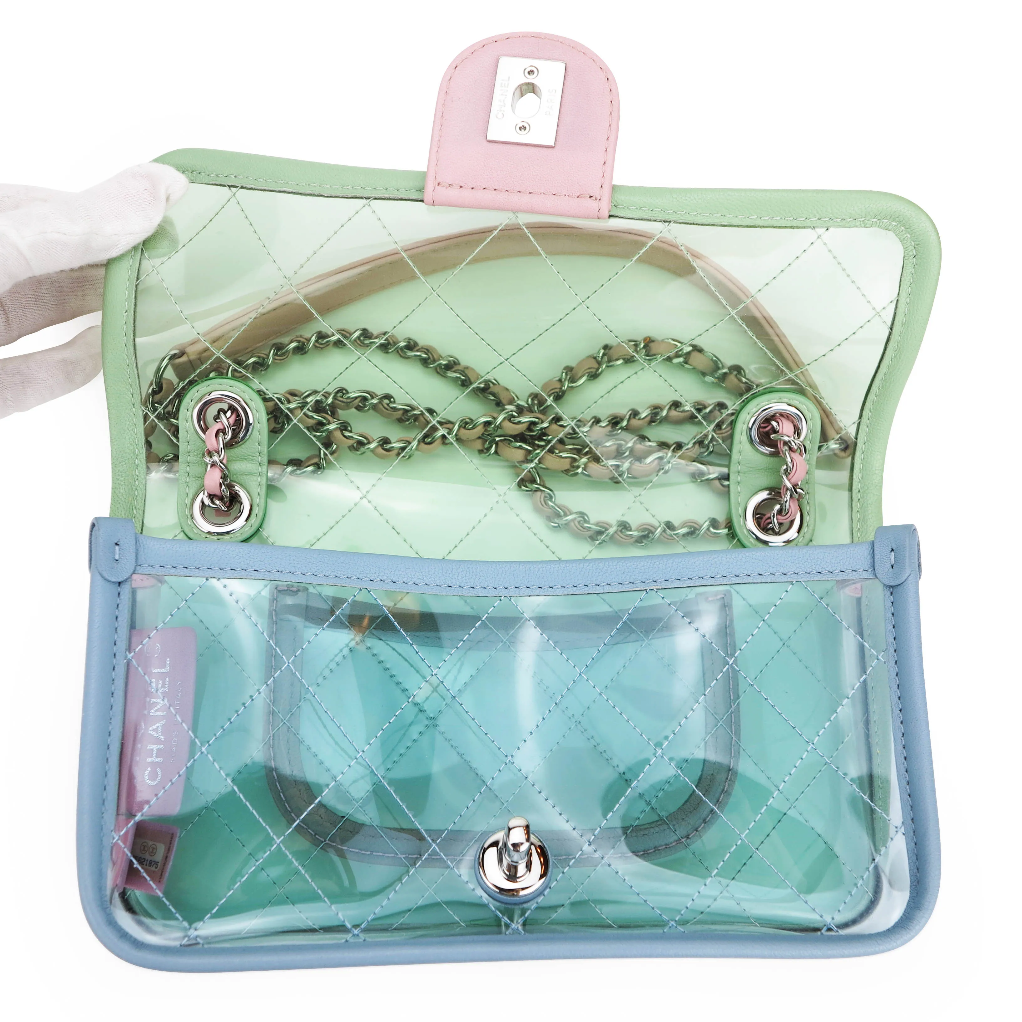 PVC Coco Splash Multicolor  Mini Flap Bag