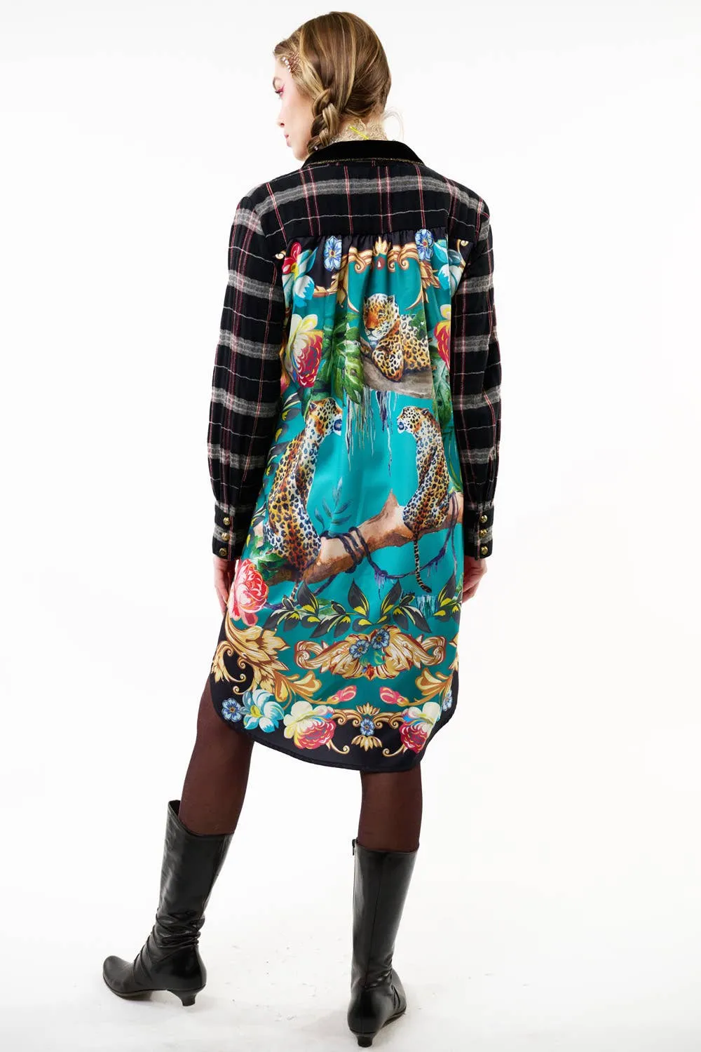 Queen Rules Shirt Dress Silk Back