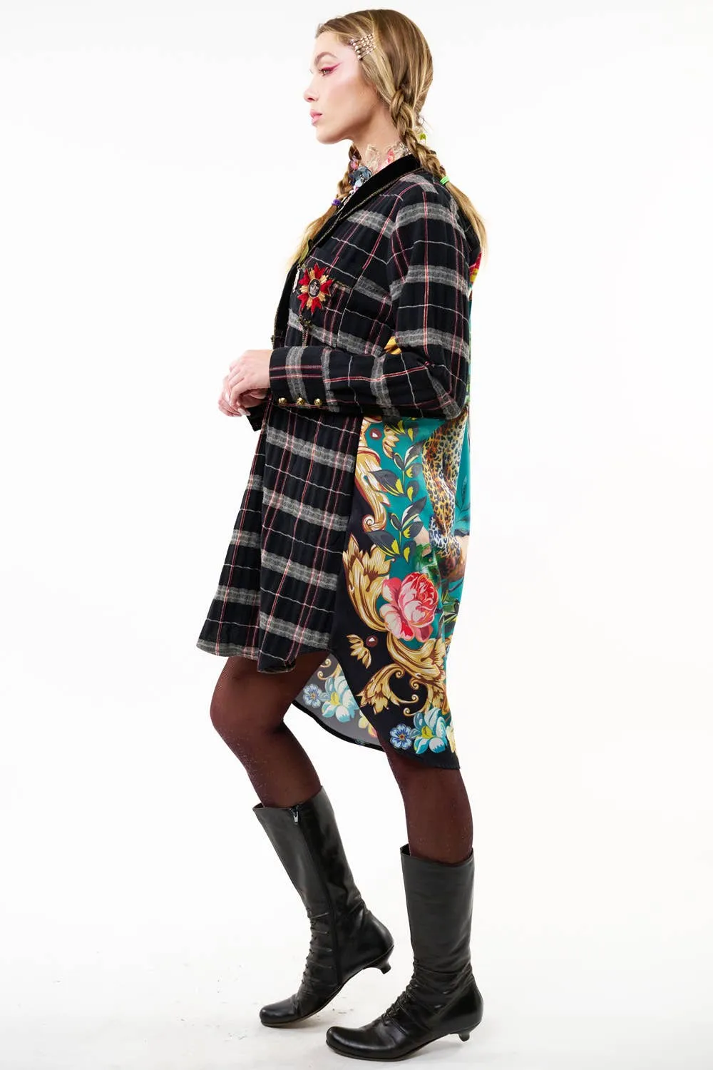 Queen Rules Shirt Dress Silk Back