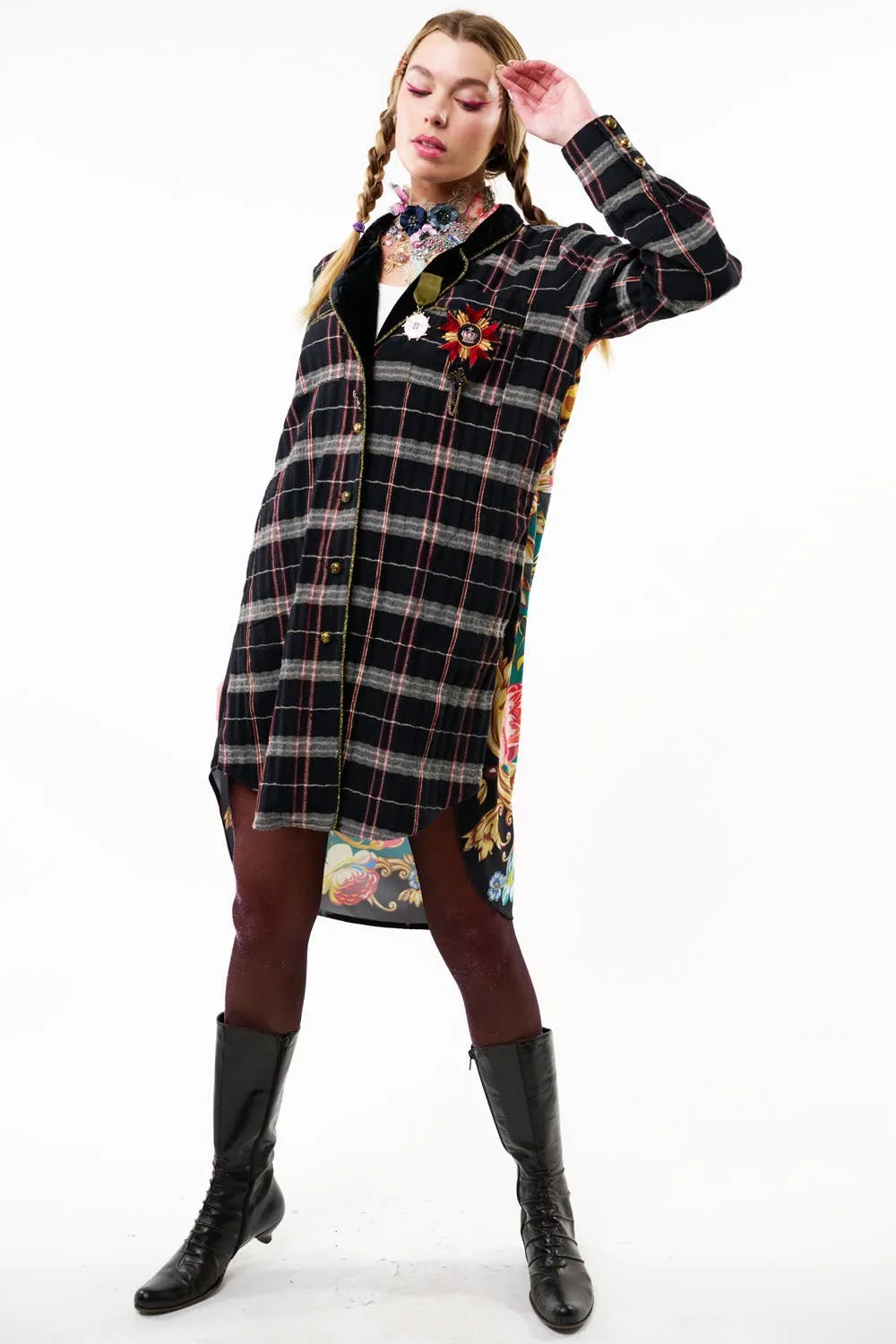 Queen Rules Shirt Dress Silk Back