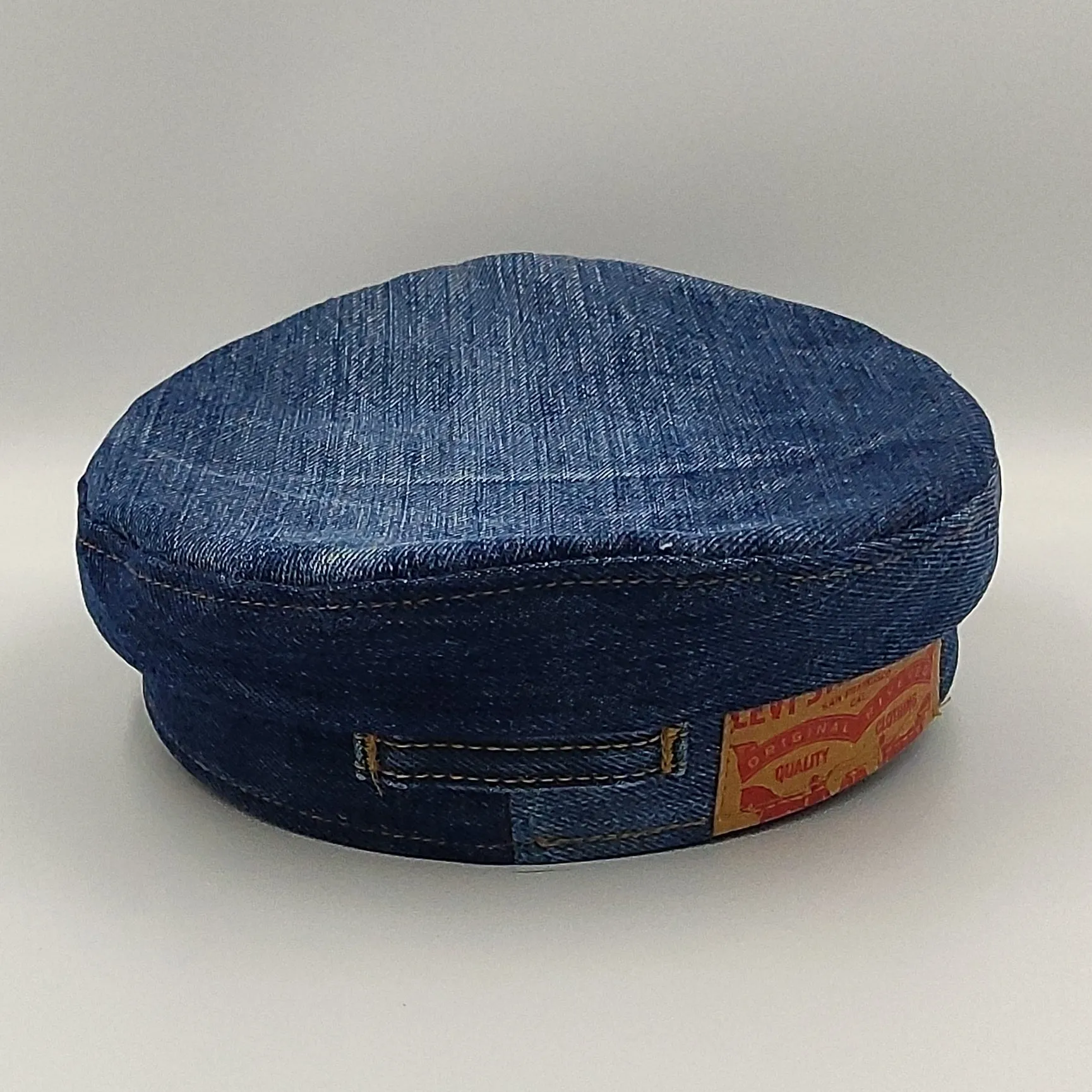 "Levi's Distressed Blue Denim Hat - Size Small"