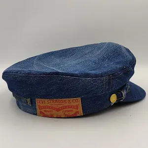 "Levi's Distressed Blue Denim Hat - Size Small"