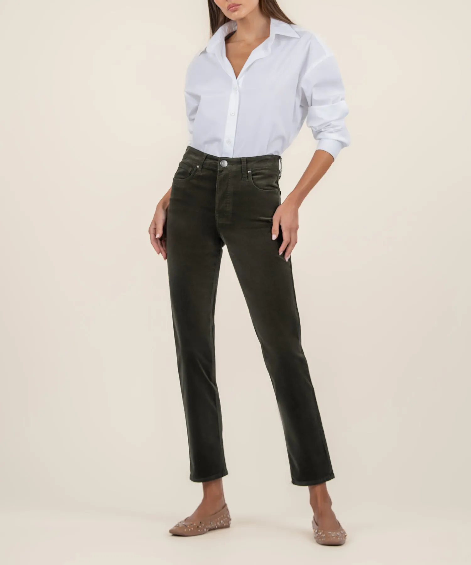 Rachael Corduroy Mom Jean, Long - FINAL SALE