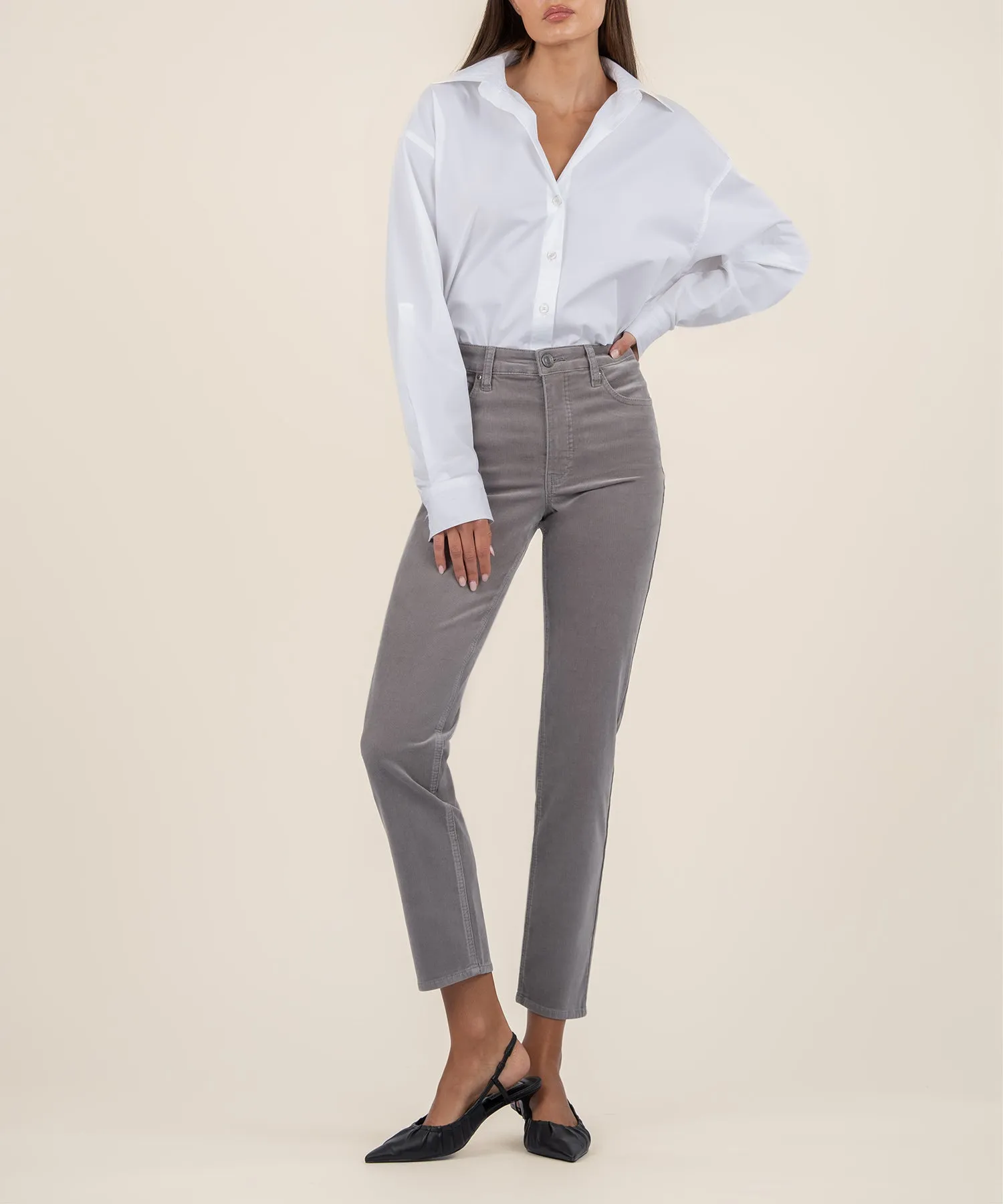 Rachael Corduroy Mom Jean, Long - FINAL SALE