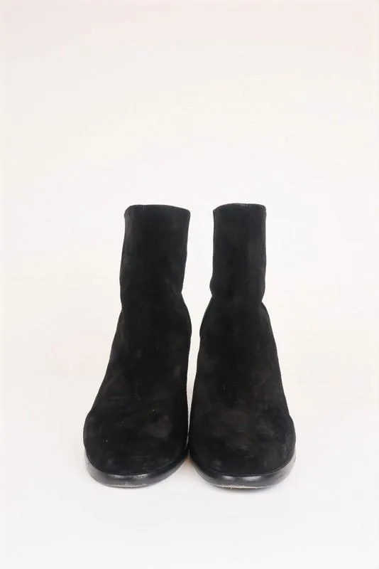 Rag & Bone Ashby Ankle Boots Black Suede Size 39 Block Heel Booties