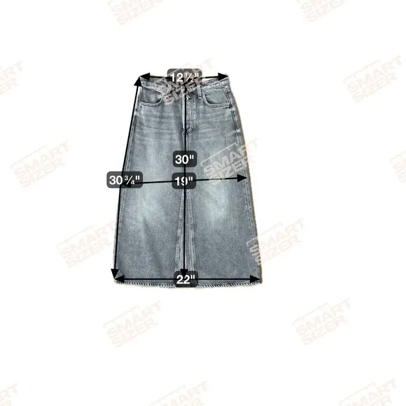 Rag &amp; Bone Marlowe High RiseDenim Button Closure Midi Skirt Gray Skirt Size 25