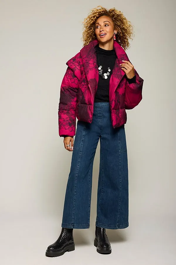 Red Convertible Puffer Coat Vest