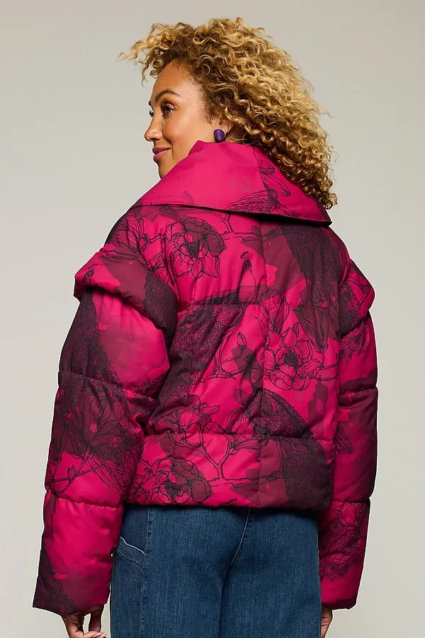 Red Convertible Puffer Coat Vest