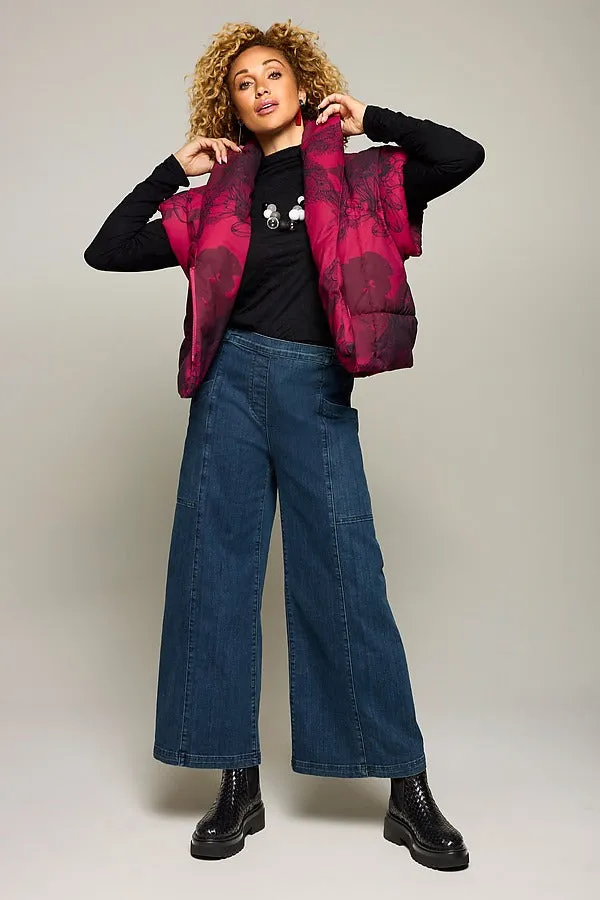Red Convertible Puffer Coat Vest
