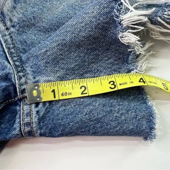 Re/Done 50s Cut Off Button Fly Distressed Denim Shorts Medium Raf 30