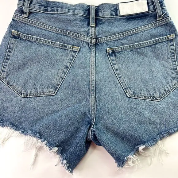 Re/Done 50s Cut Off Button Fly Distressed Denim Shorts Medium Raf 30