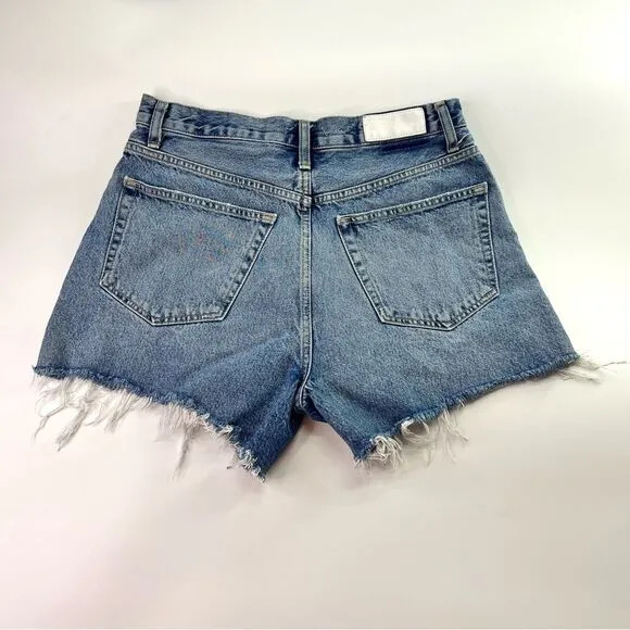 Re/Done 50s Cut Off Button Fly Distressed Denim Shorts Medium Raf 30