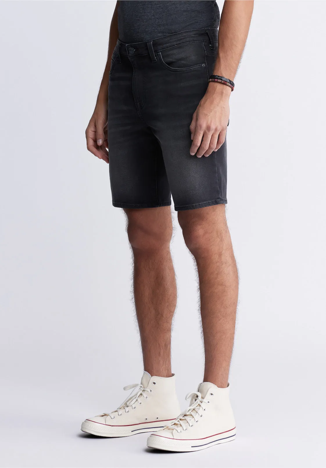 Relaxed Straight Dean Men's Freedom Flex Denim Shorts, Black - BM22965
