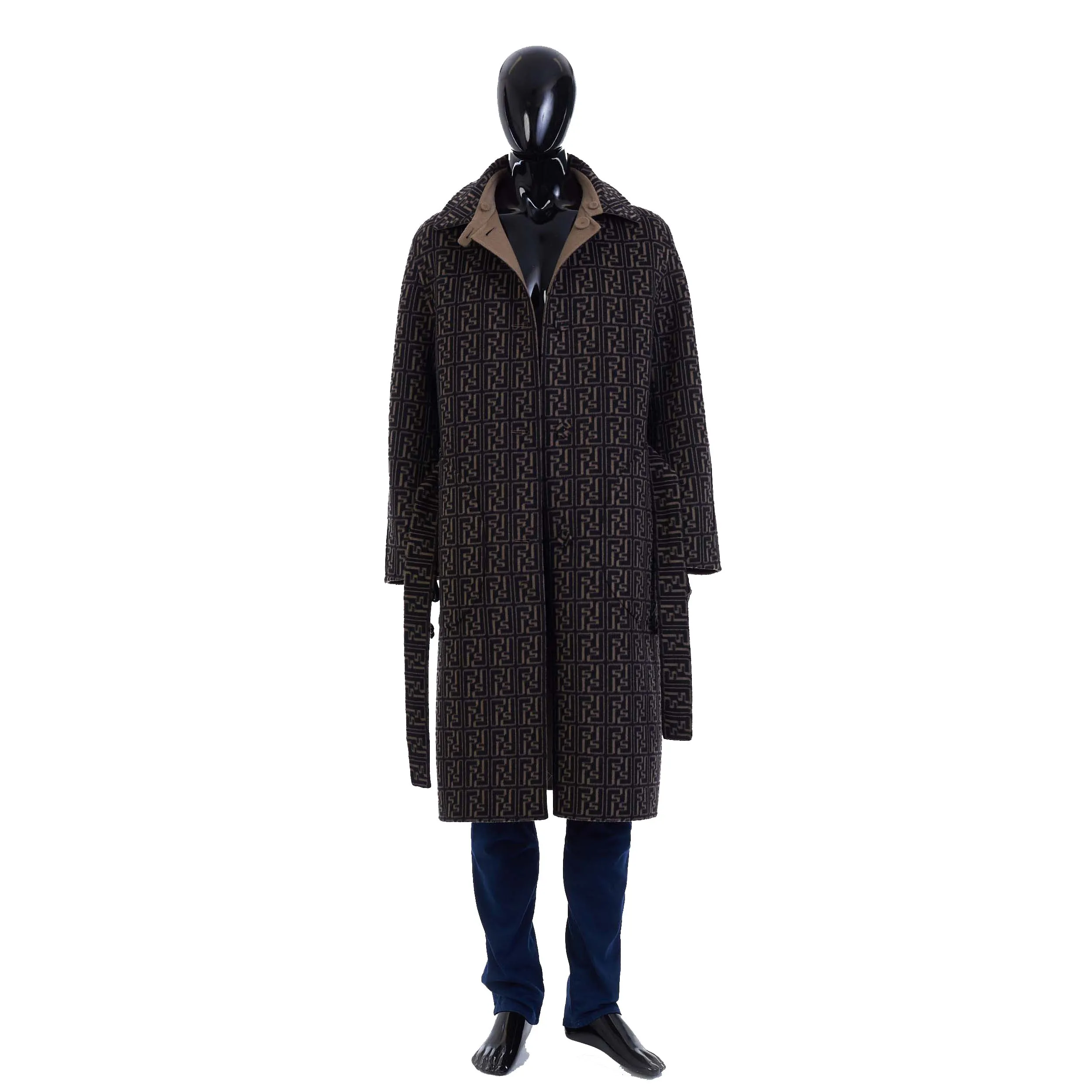 Reversible Beige Wool Trench Coat