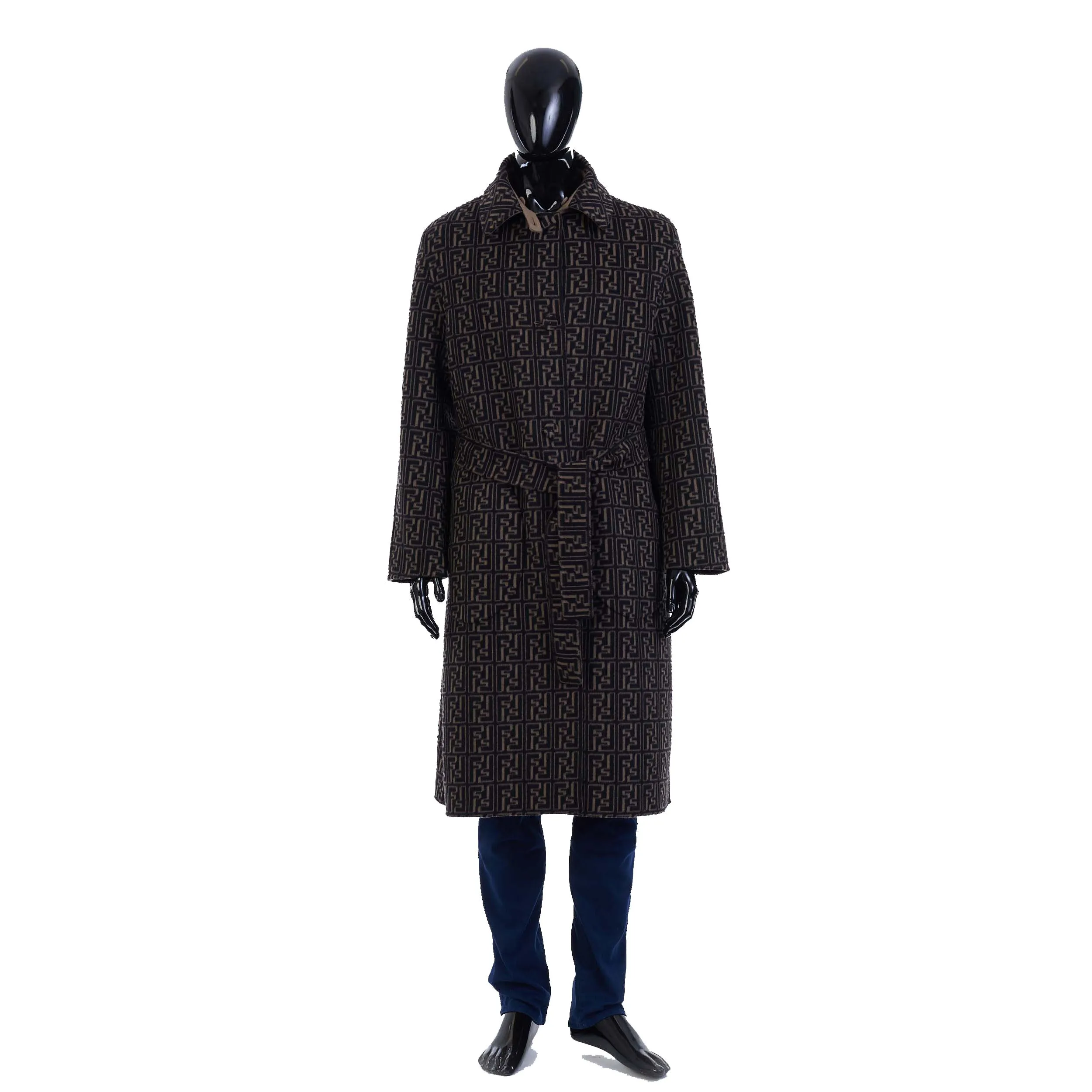 Reversible Beige Wool Trench Coat